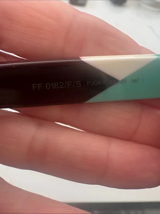 Fendi Brown Gradient Cat-Eye Sunglasses with Turquoise and White Temple Tips